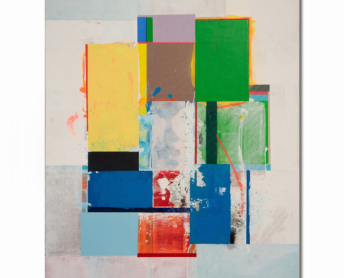 site, 2024, Mischtechnik auf Leinwand, 100 x 80 cm